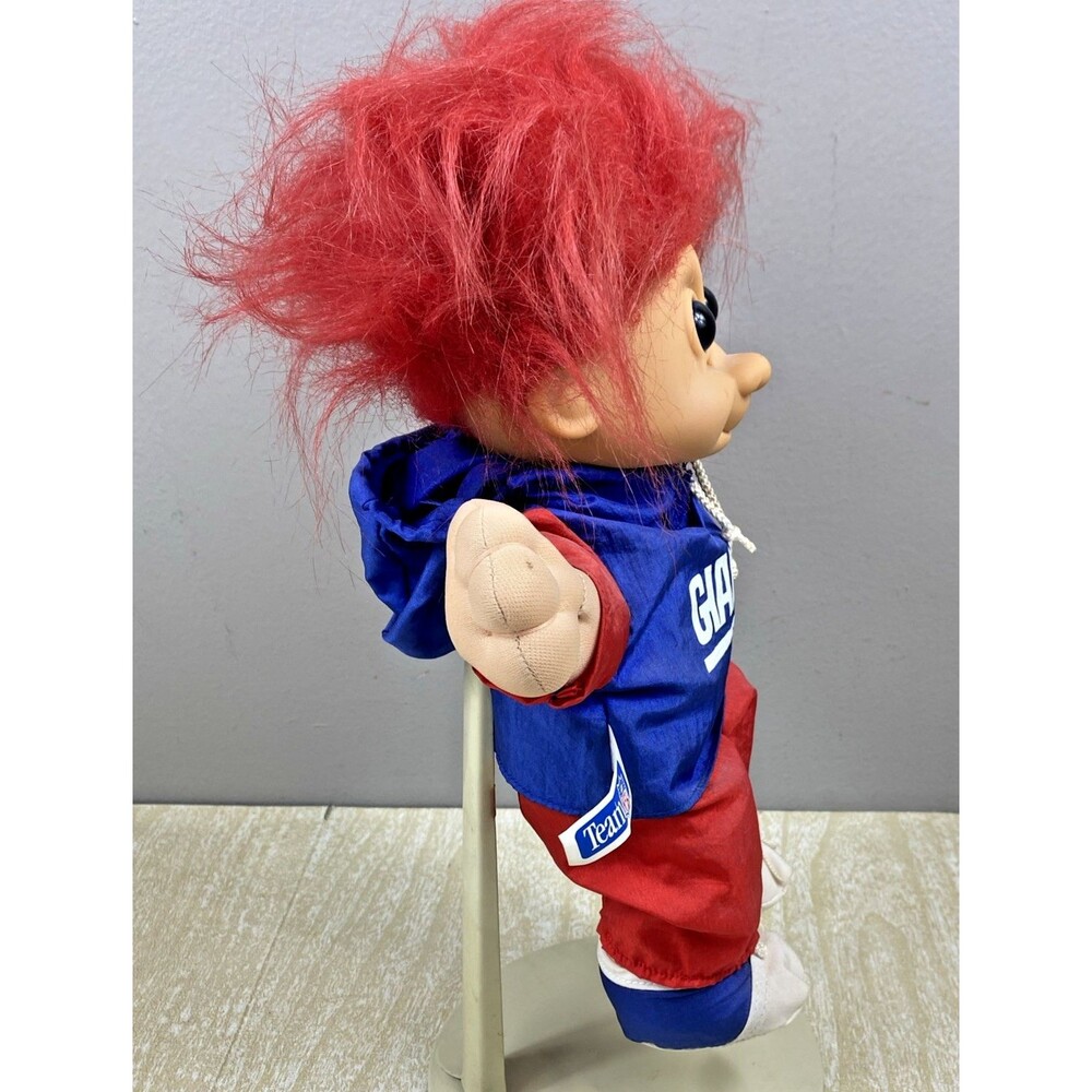 Vintage 1990's 12” Russ Troll Team NFL New York Giants Troll Doll Windbreaker - Picture 4 of 7